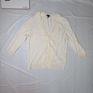 Womens Talbot cream 3/4 sleeve cardigan. Size Large.
